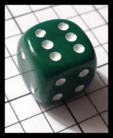 Dice : Dice - 6D Pipped - Green Dark Opaque with White Pips - FA collection buy Dec 2010